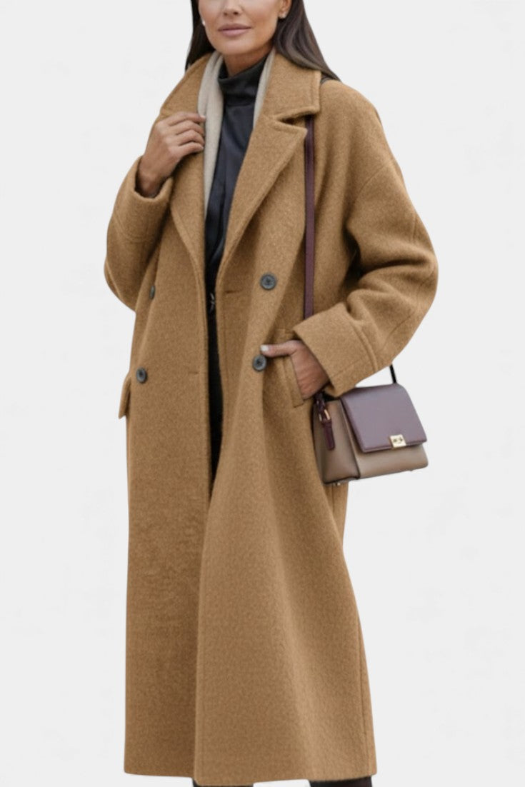 Cornélie - Manteau long oversize à double boutonnage