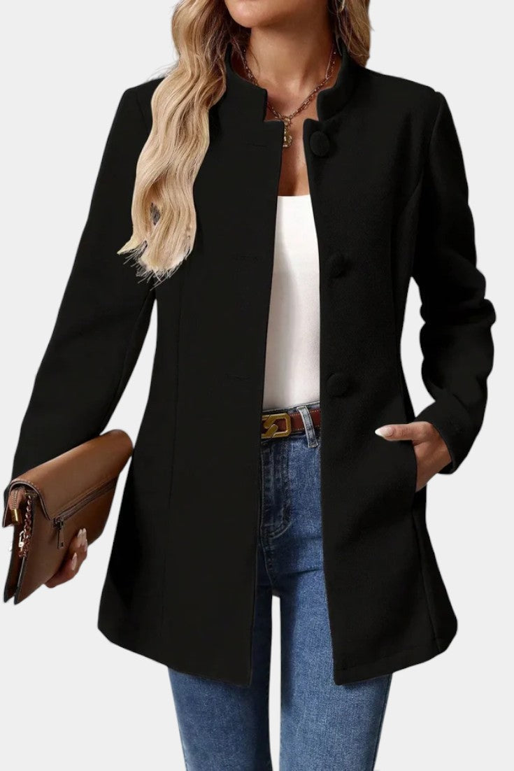 Pierrette - Manteau à col haut coupe ajustée