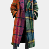 Roseline - Manteau à carreaux et col cranté
