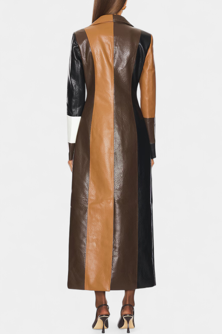 Nathalie - Manteau long à empiècements