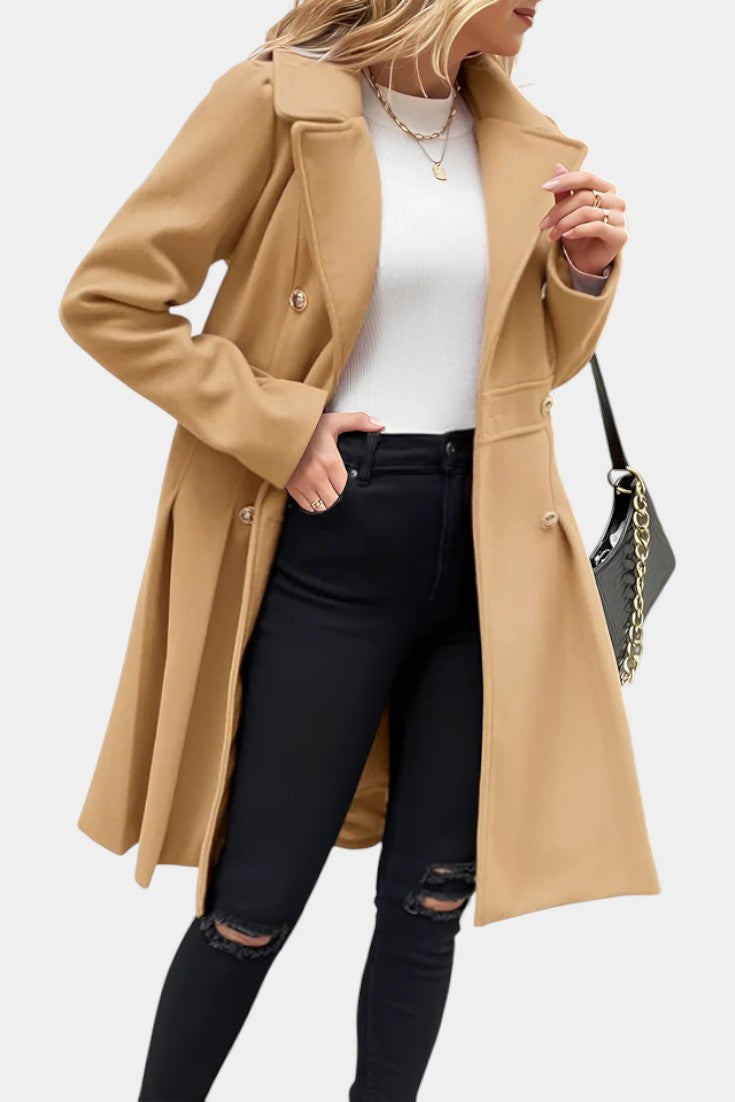 Aurélie - Manteau trapèze à double boutonnage