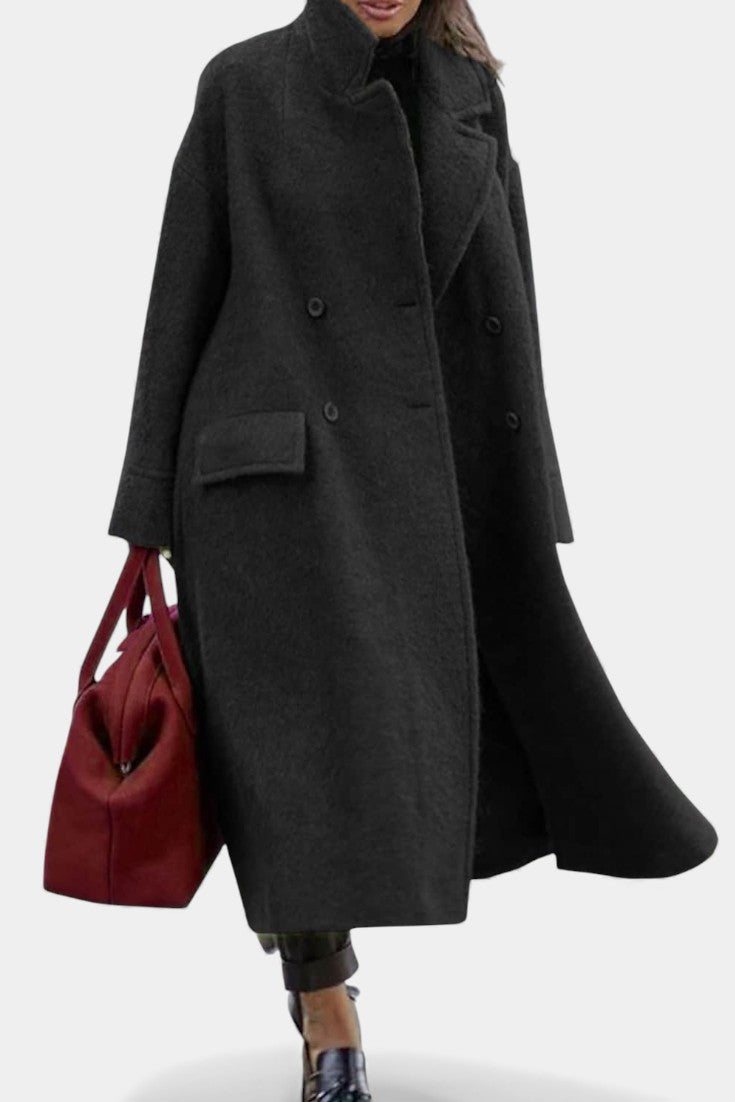 Cornélie - Manteau long oversize à double boutonnage