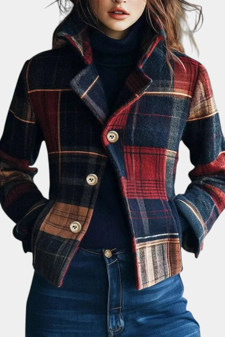 Emma - Veste courte à carreaux intemporelle