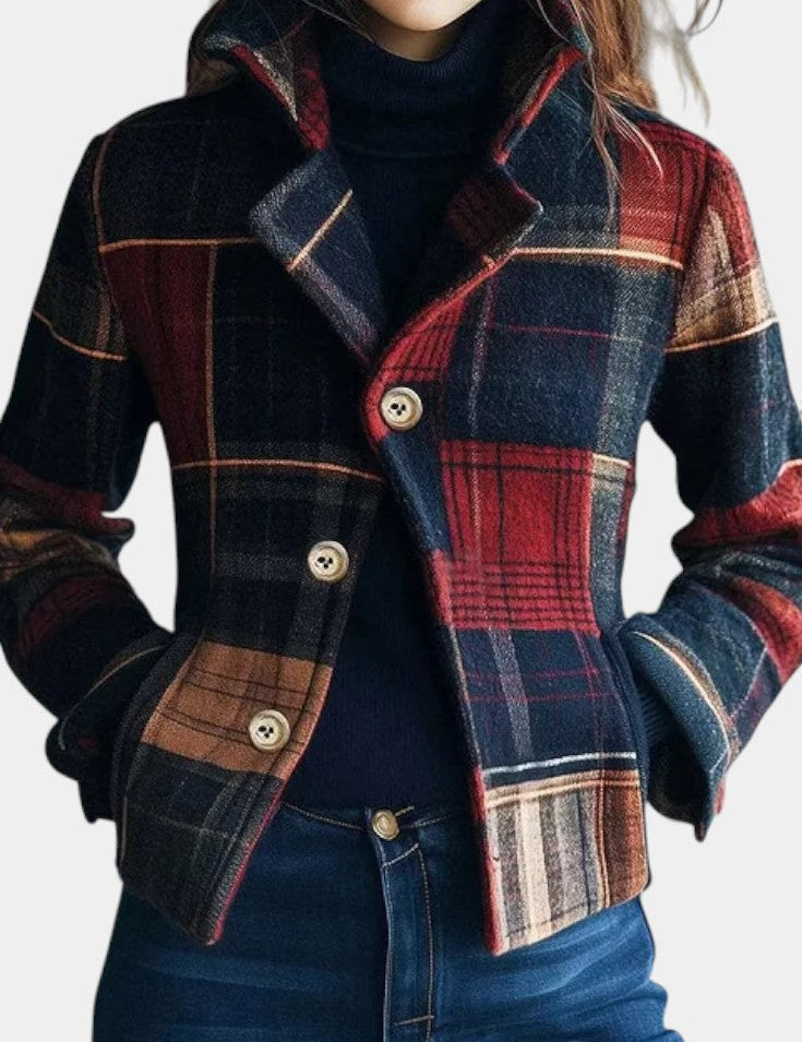 Emma - Veste courte à carreaux intemporelle