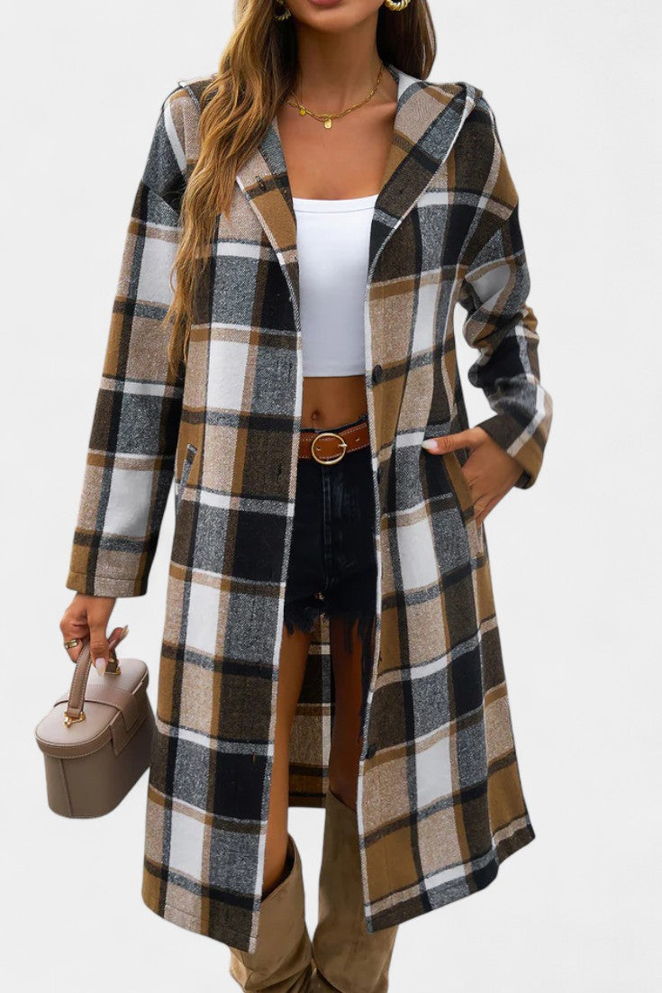 Odile - Veste à carreaux à capuche