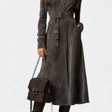 Margaux - Manteau long façon western à ceinture