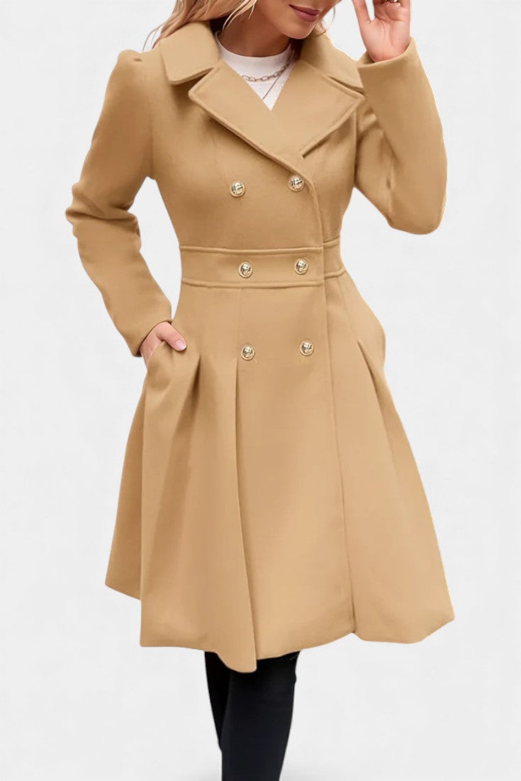 Aurélie - Manteau trapèze à double boutonnage