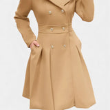 Aurélie - Manteau trapèze à double boutonnage