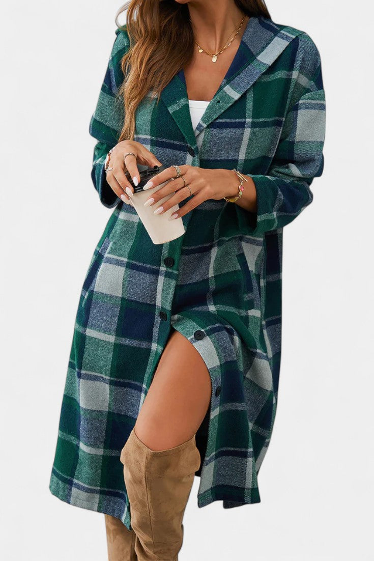 Odile - Veste à carreaux à capuche