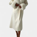 Geneviève - Manteau long à ceinture et col tailleur