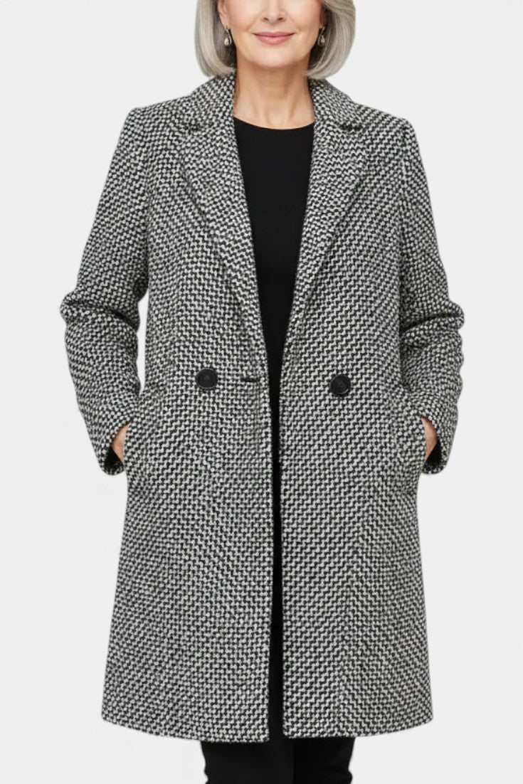 Yasmine - Manteau long texturé coupe ajustée