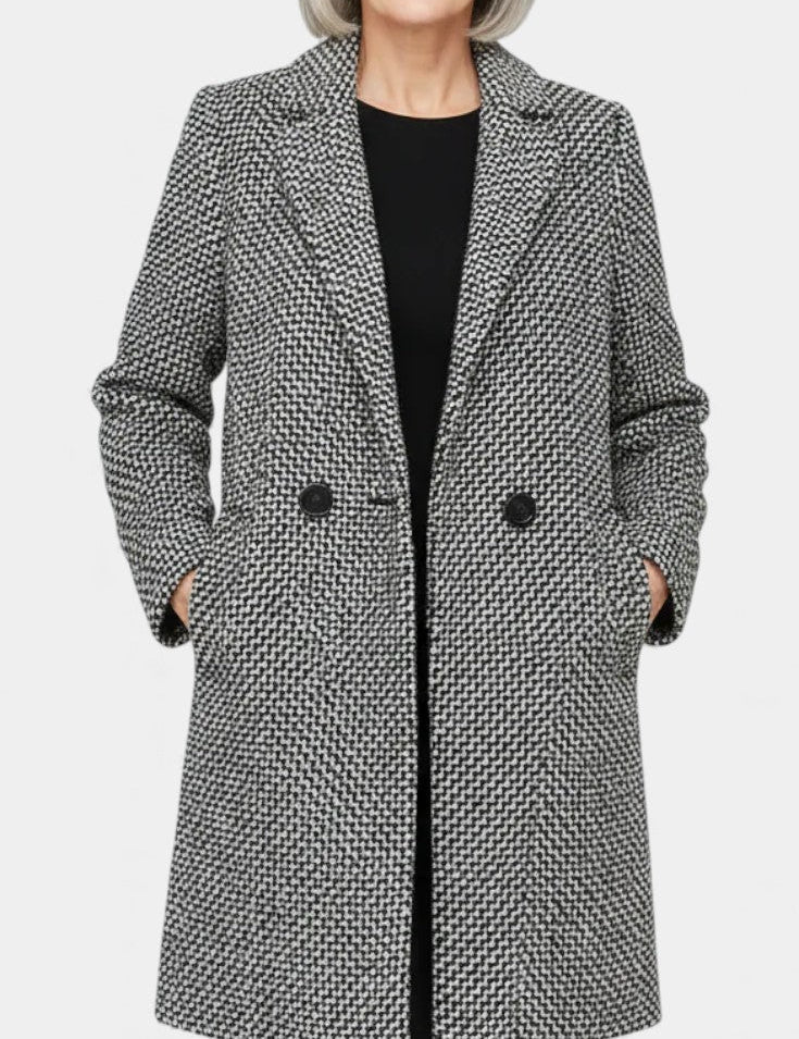 Yasmine - Manteau long texturé coupe ajustée
