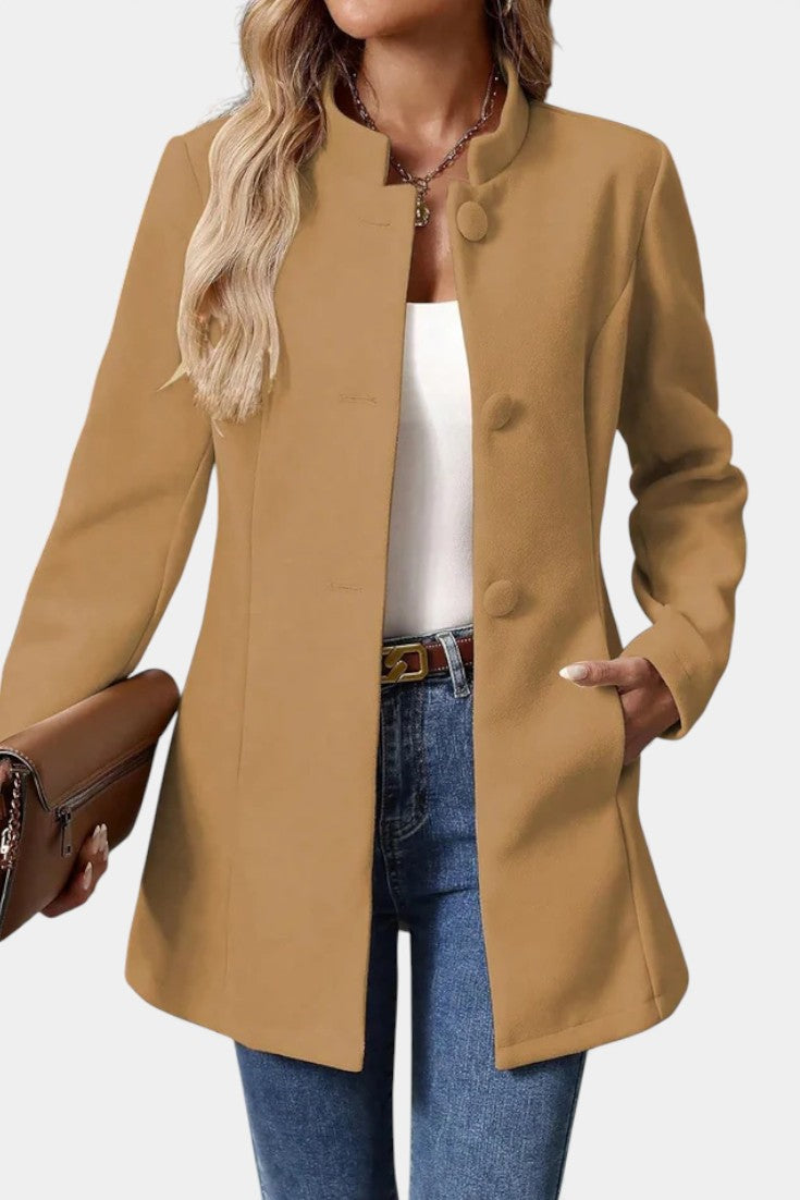 Pierrette - Manteau à col haut coupe ajustée