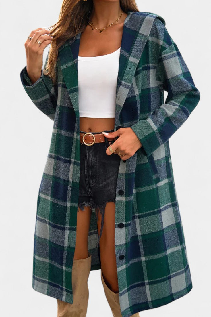 Odile - Veste à carreaux à capuche