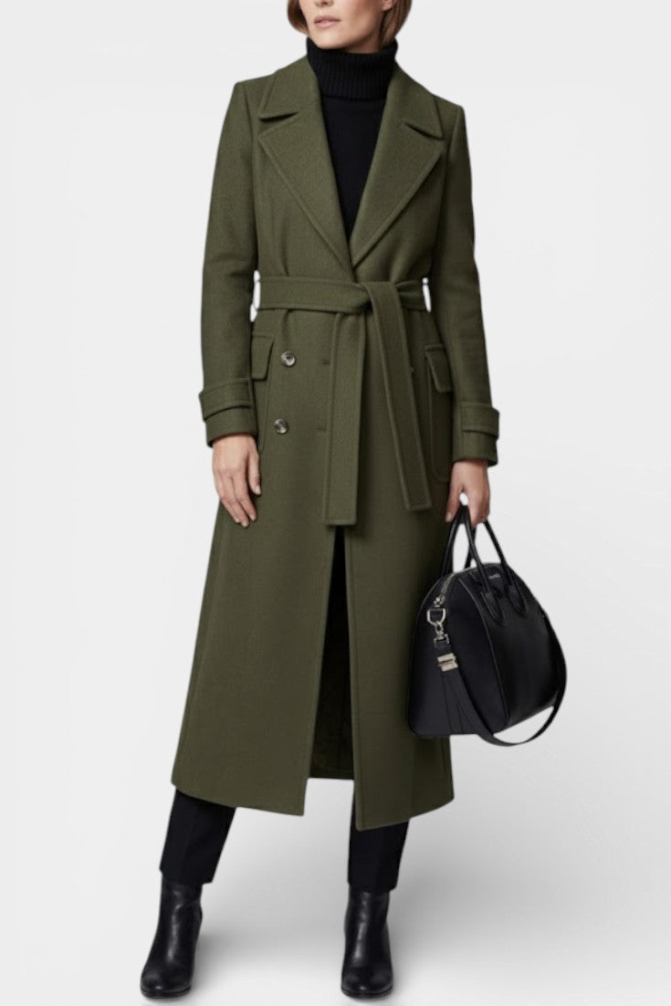 Rosabelle - Manteau long à double boutonnage coupe ajustée