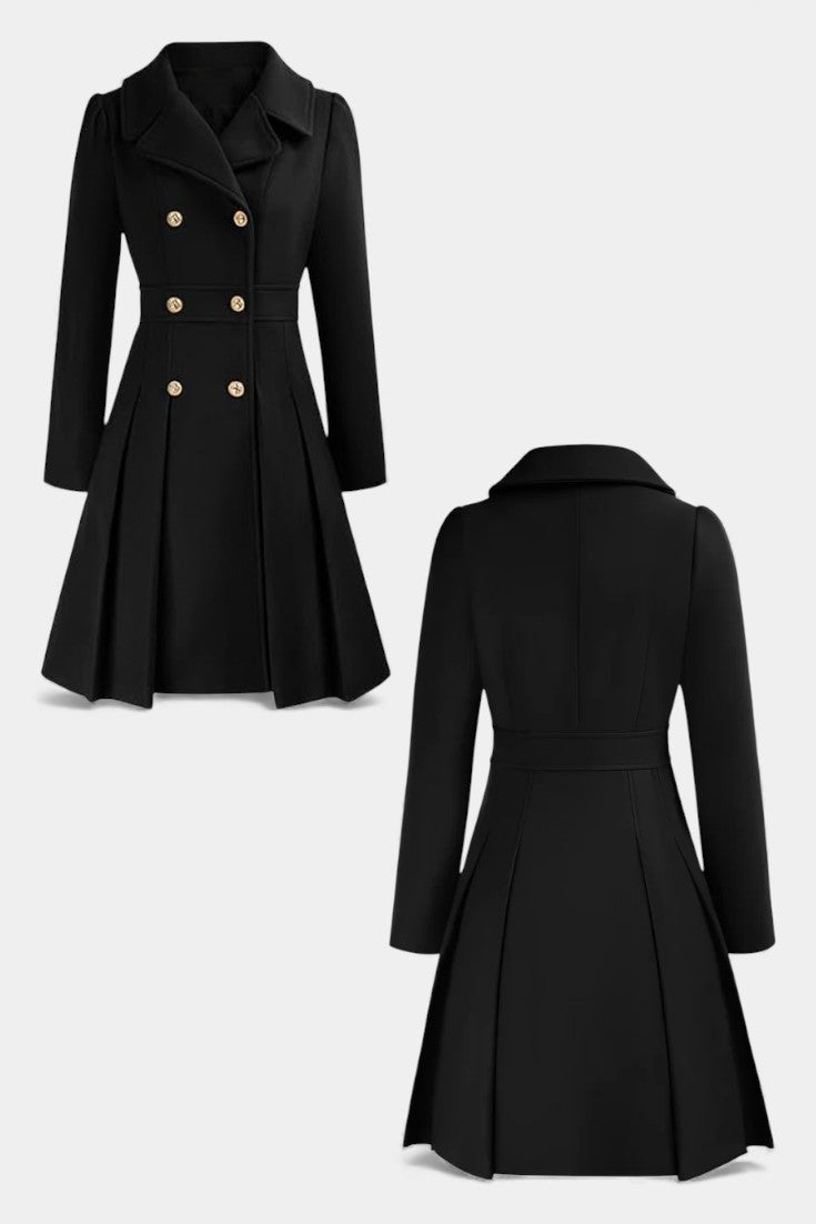 Aurélie - Manteau trapèze à double boutonnage