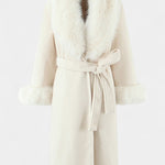 Geneviève - Manteau long à ceinture et col tailleur