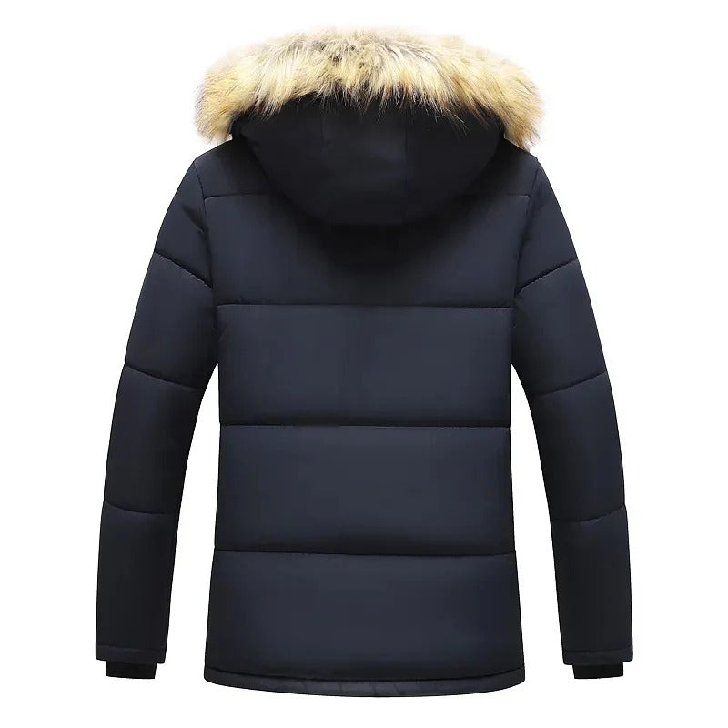Amos Parka d’Hiver Homme – Manteau Rembourré avec Col en Fourrure et Coupe Confortable