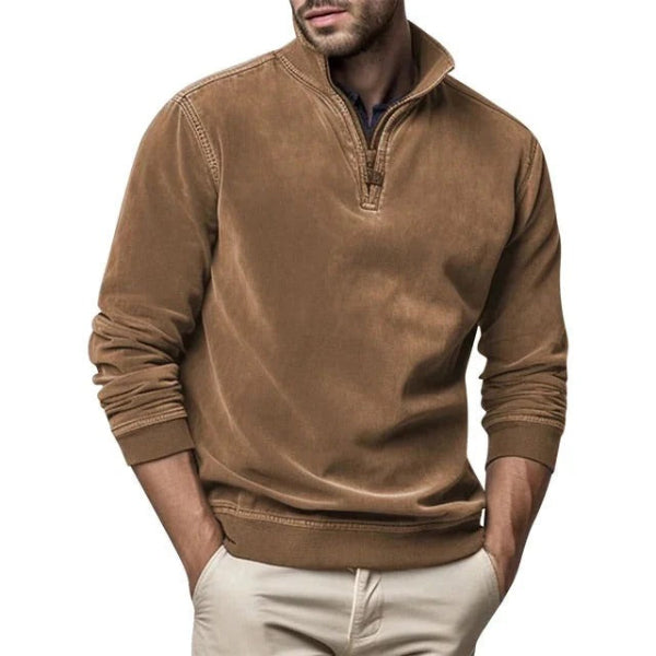 Luka Pull Polaire Homme à Quart de Zip – Sweat Chaud Regular Fit Casual Automne & Hiver