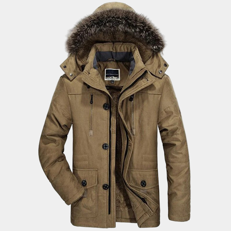 Marcus Parka d’Hiver Homme à Col Fourrure – Coupe Ample, Chaleur Optimale & Usage Quotidien