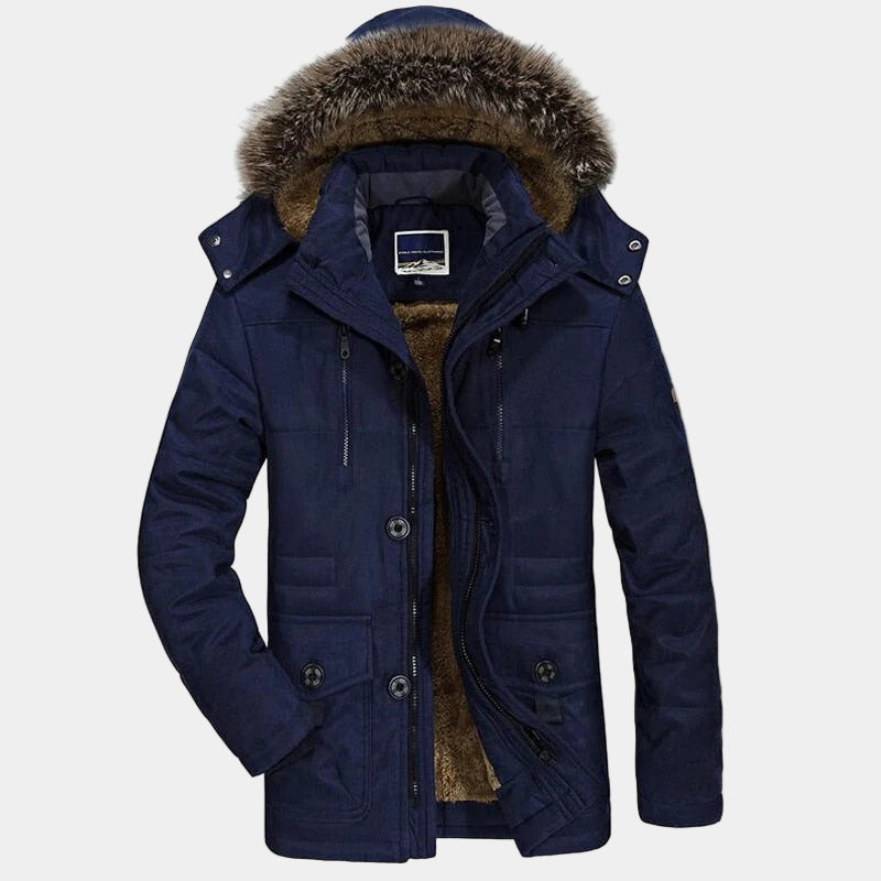 Marcus Parka d’Hiver Homme à Col Fourrure – Coupe Ample, Chaleur Optimale & Usage Quotidien