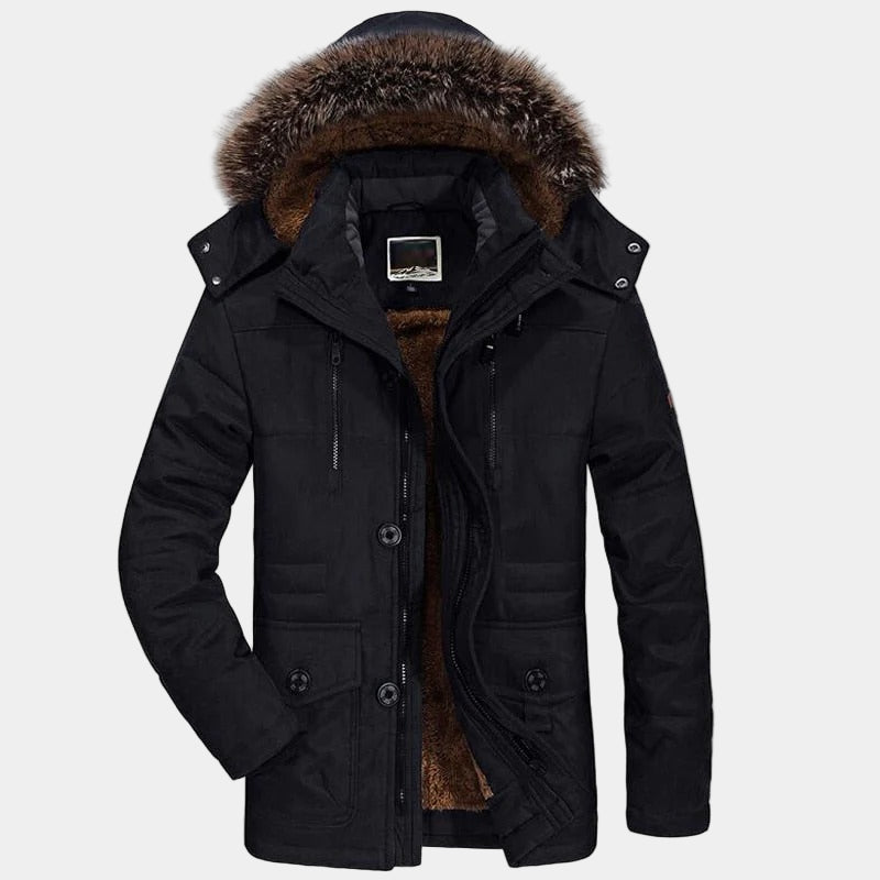 Marcus Parka d’Hiver Homme à Col Fourrure – Coupe Ample, Chaleur Optimale & Usage Quotidien