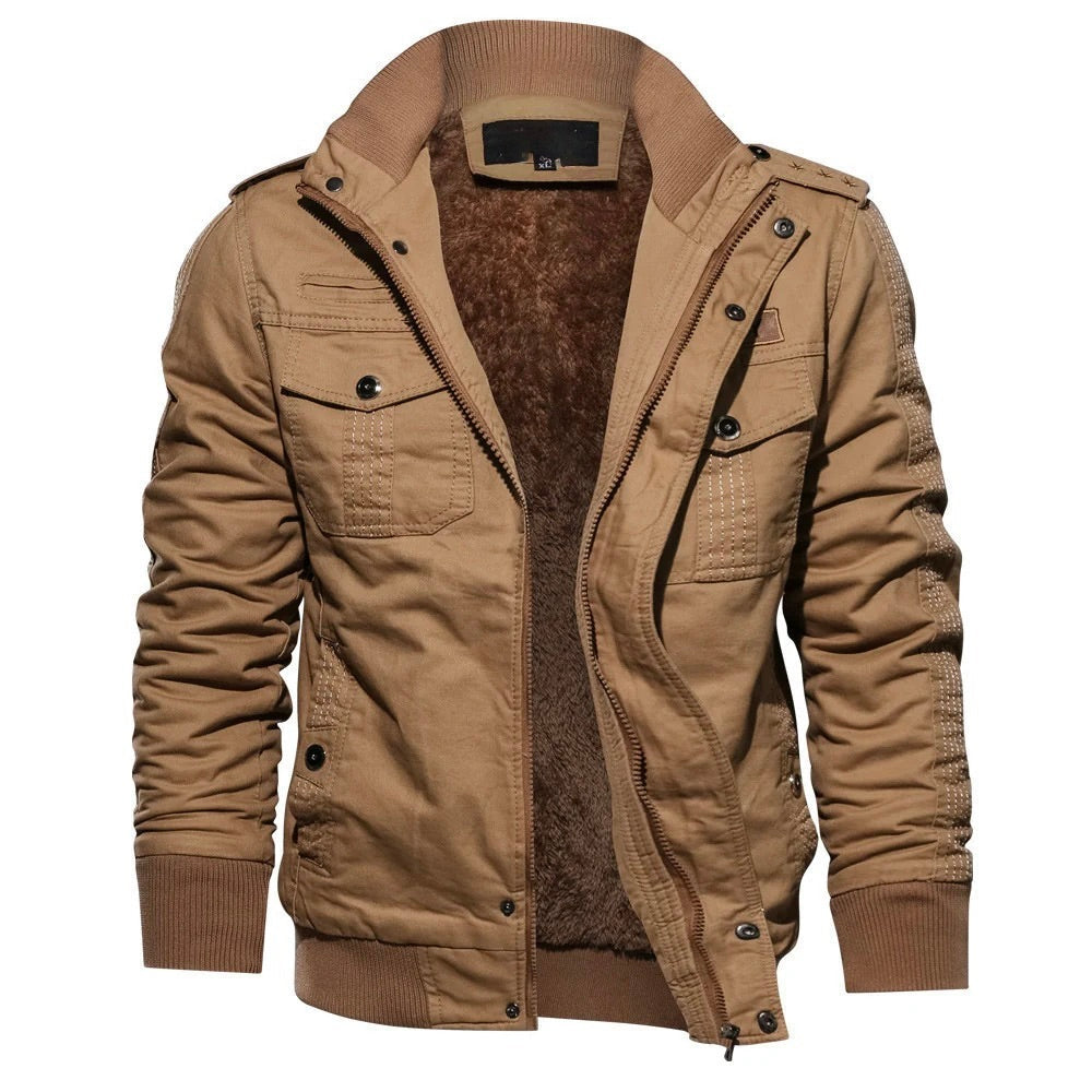 Thom Veste d’Hiver Homme – Manteau Chaud Doublé Polaire avec Col Montant et Coupe Confort