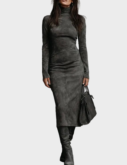 Ambre : robe midi à manches longues, vue détaillée