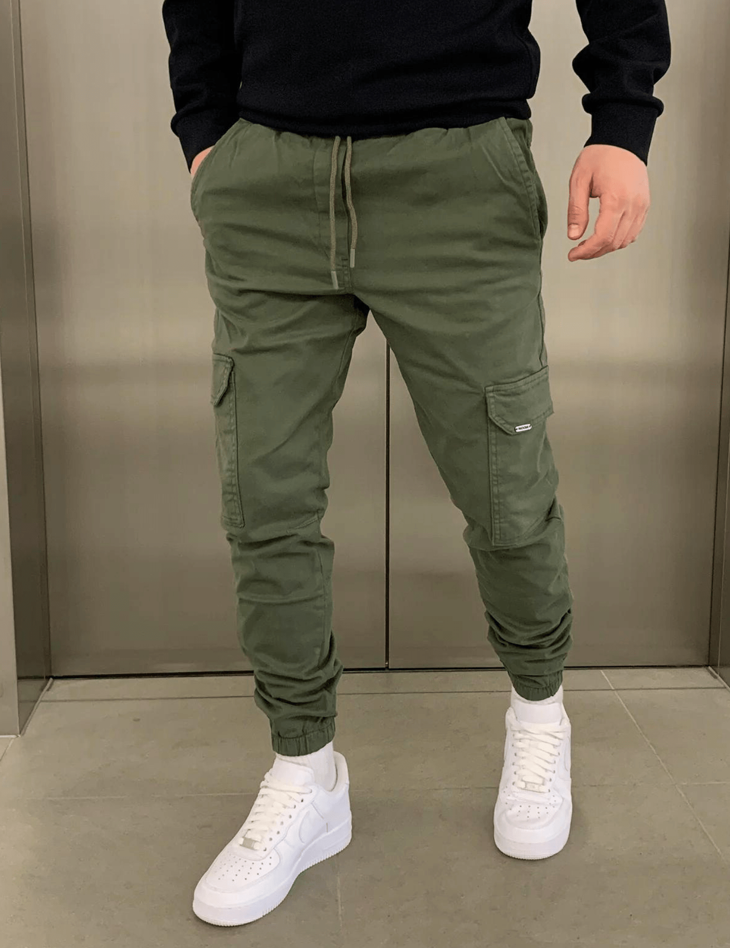 James Pantalon Jogger Cargo pour Homme – Coupe décontractée avec taille élastique et poches utilitaires