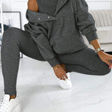 Leslie Ensemble Loungewear Femme – Set Hoodie & Legging Confort en Coton Mélangé