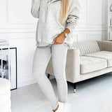 Lysa Ensemble Loungewear Femme – Set Confortable avec Sweat à Poche Kangourou & Pantalon Taille Haute