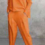 Emilie Ensemble Femme – Tenue à Col Rond en Spandex Confortable et Élégante au Style Moderne