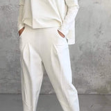 Emilie Ensemble Femme – Tenue à Col Rond en Spandex Confortable et Élégante au Style Moderne