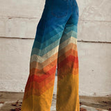 Léa - Pantalons Rétro Zigzag Élégants