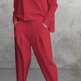 Emilie Ensemble Femme – Tenue à Col Rond en Spandex Confortable et Élégante au Style Moderne