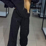 Aria Ensemble Loungewear Femme – Tenue Confortable avec Détails Strass & Coupe Relaxed