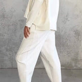 Emilie Ensemble Femme – Tenue à Col Rond en Spandex Confortable et Élégante au Style Moderne