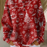 Karla - Pull de Noël rouge à motifs blancs - vue d'ensemble