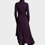 Teresa - robe maxi asymétrique en maille à col roulé, autre vue