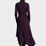 Teresa - robe maxi asymétrique en maille à col roulé, autre vue