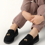 Lison - Mocassins enfant tout noirs