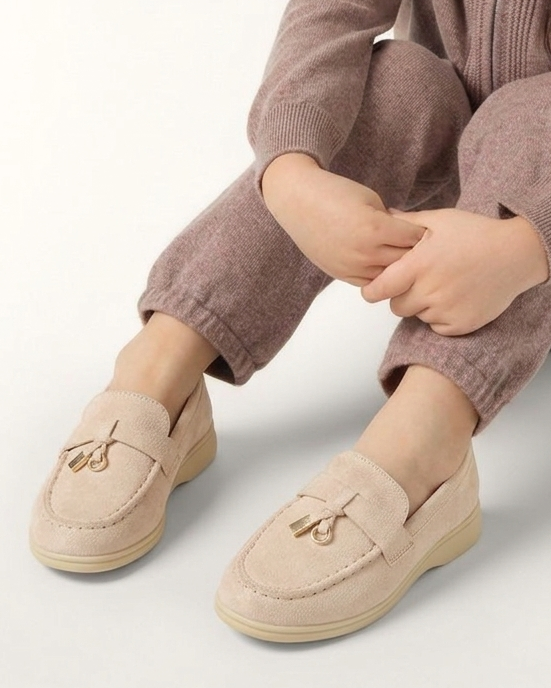 Lucille - Mocassins enfant beiges