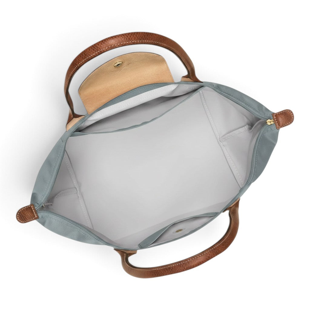 Solène - Grand cabas pliable en gris clair - détail du tissu
