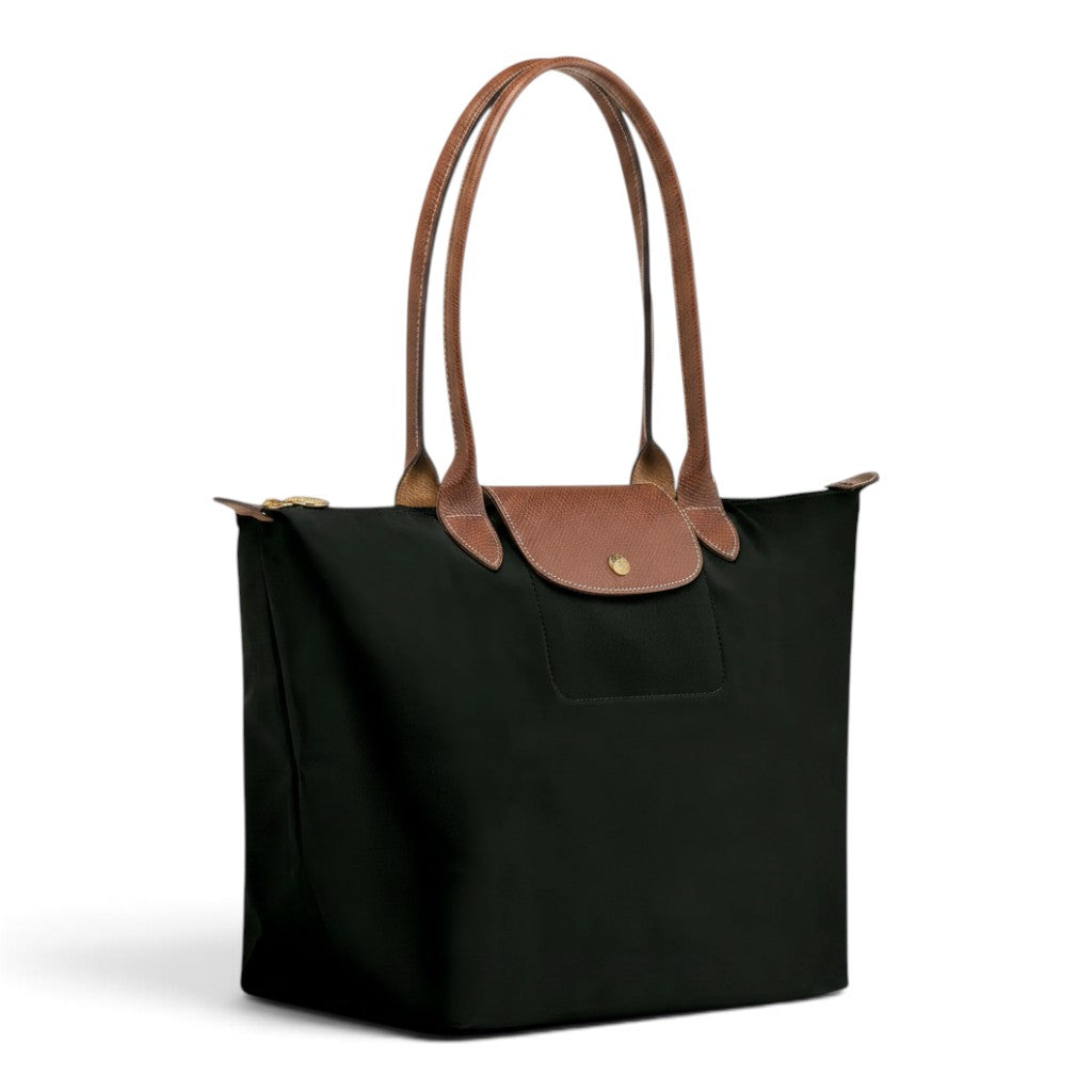 Sylvette - Grand cabas pliable en noir - vue rapprochée