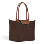 Suzanne - Grand cabas pliable en marron foncé - vue rapprochée