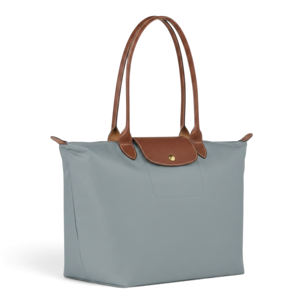 Solène - Grand cabas pliable en gris clair - vue rapprochée
