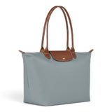 Solène - Grand cabas pliable en gris clair - vue rapprochée