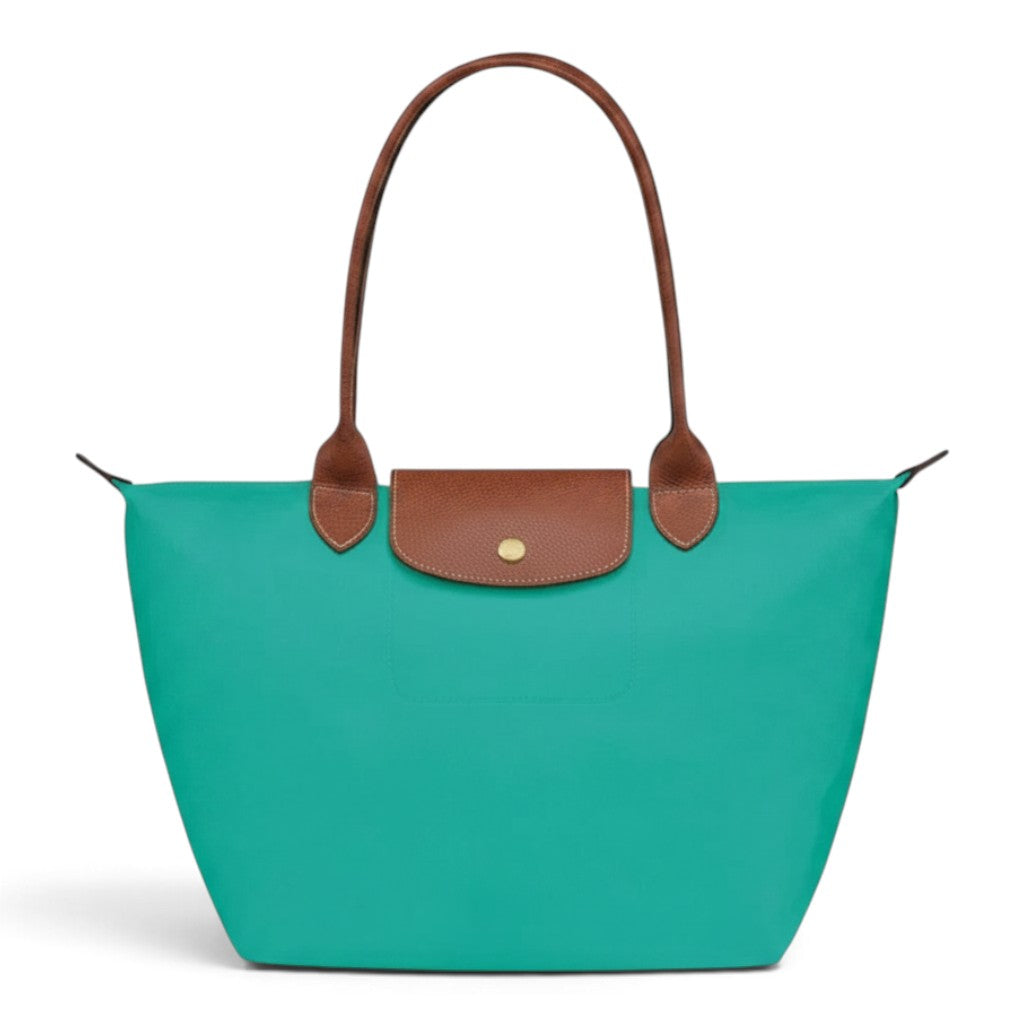 Oriane - Grand cabas pliable en turquoise - vue d'ensemble
