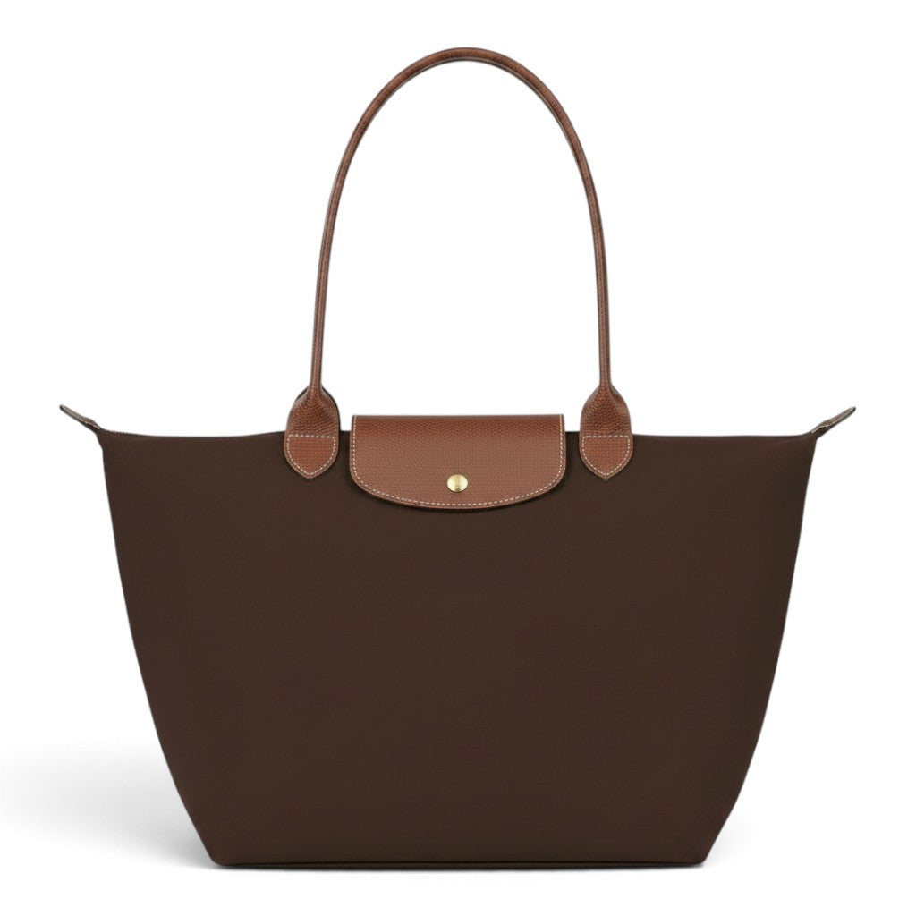 Suzanne - Grand cabas pliable en marron foncé - vue d'ensemble