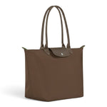 Sylviane - Grand cabas pliable en taupe - vue rapprochée